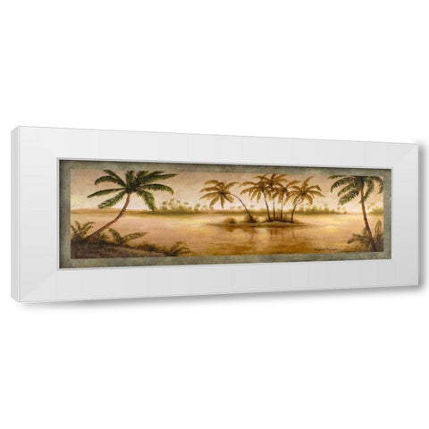 Golden Tropics I White Modern Wood Framed Art Print by Marcon, Michael