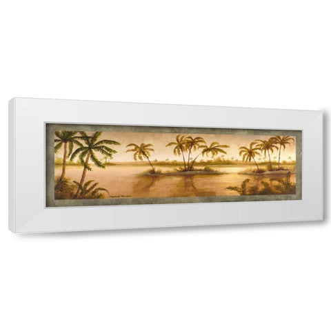 Golden Tropics II White Modern Wood Framed Art Print by Marcon, Michael