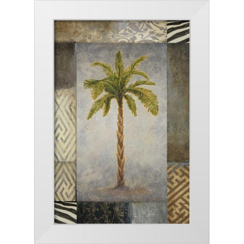 Sun Palm I White Modern Wood Framed Art Print by Marcon, Michael