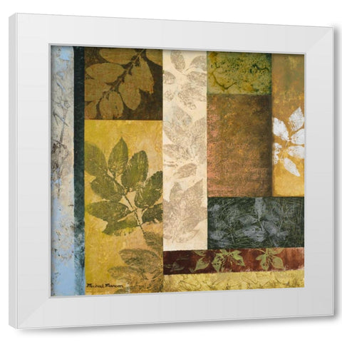 August Leaves I White Modern Wood Framed Art Print by Marcon, Michael