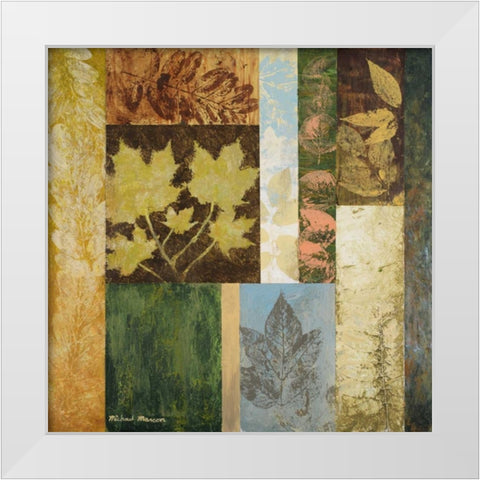 August Leaves II White Modern Wood Framed Art Print by Marcon, Michael