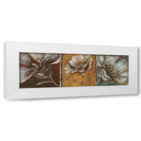 The Three Poppies I White Modern Wood Framed Art Print by Pinto, Patricia