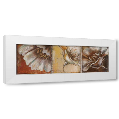 The Three Poppies II White Modern Wood Framed Art Print by Pinto, Patricia
