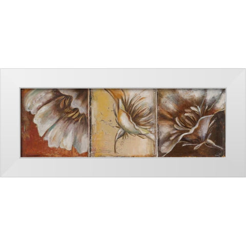 The Three Poppies II White Modern Wood Framed Art Print by Pinto, Patricia