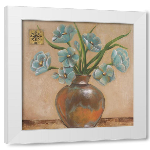 Patina Square II White Modern Wood Framed Art Print by Hakimipour-Ritter