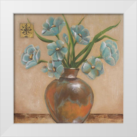 Patina Square II White Modern Wood Framed Art Print by Hakimipour-Ritter