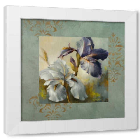 Irises After the Rain White Modern Wood Framed Art Print by Loreth, Lanie