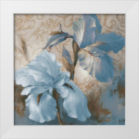 Soft Blue Blooms I White Modern Wood Framed Art Print by Loreth, Lanie