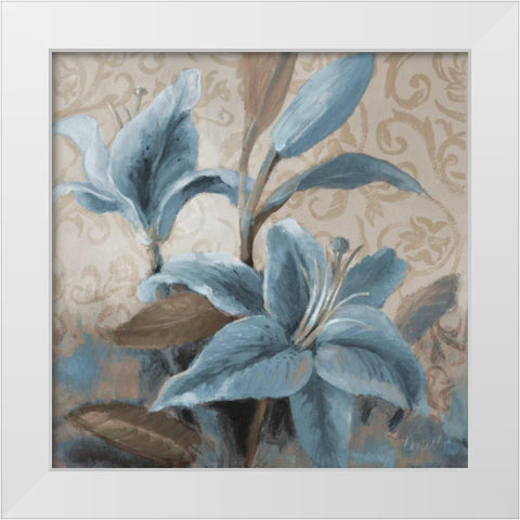 Soft Blue Blooms II White Modern Wood Framed Art Print by Loreth, Lanie