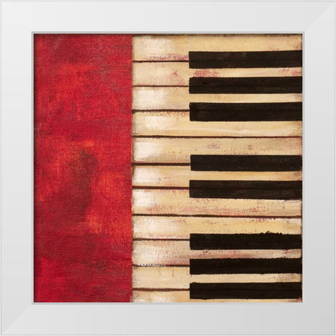 Piano Keys White Modern Wood Framed Art Print by Hakimipour-Ritter