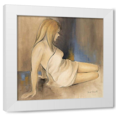 Waking Woman II - blue White Modern Wood Framed Art Print by Loreth, Lanie