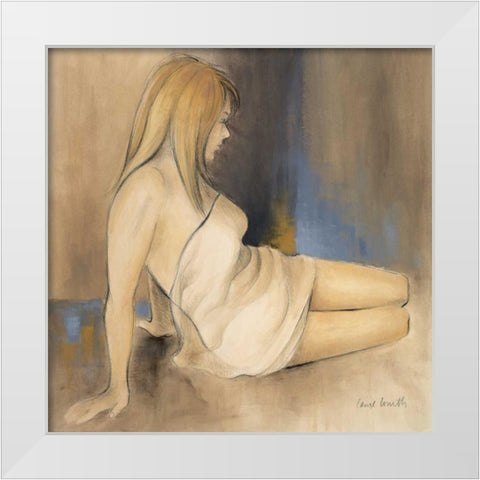 Waking Woman II - blue White Modern Wood Framed Art Print by Loreth, Lanie