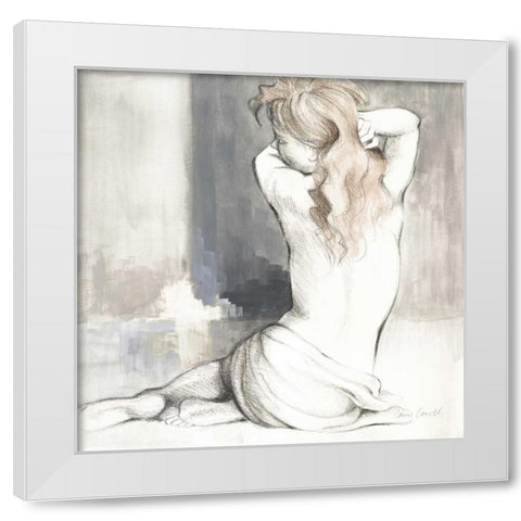 Sketched Waking Woman I White Modern Wood Framed Art Print by Loreth, Lanie