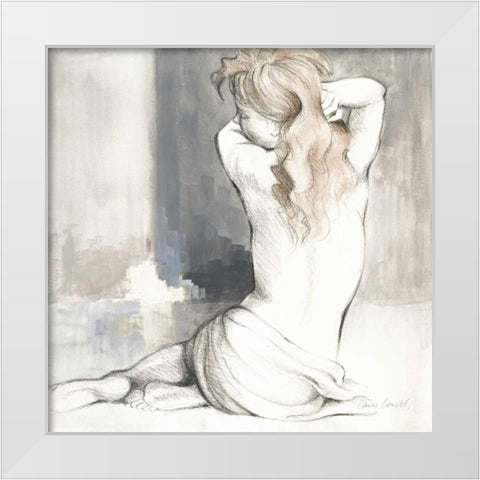 Sketched Waking Woman I White Modern Wood Framed Art Print by Loreth, Lanie
