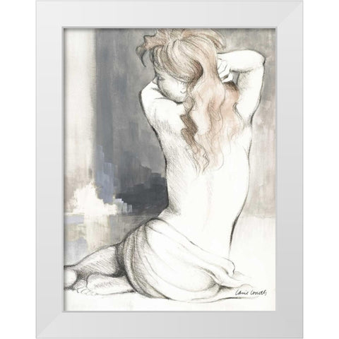 Sketched Waking Woman I White Modern Wood Framed Art Print by Loreth, Lanie