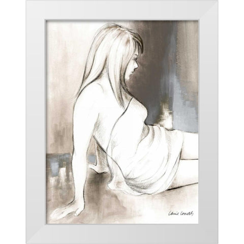Sketched Waking Woman II White Modern Wood Framed Art Print by Loreth, Lanie
