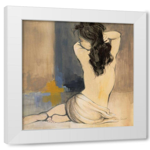 Waking Woman I - blue White Modern Wood Framed Art Print by Loreth, Lanie