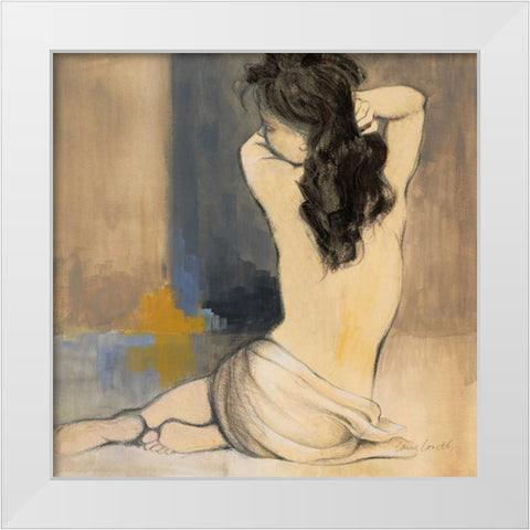 Waking Woman I - blue White Modern Wood Framed Art Print by Loreth, Lanie