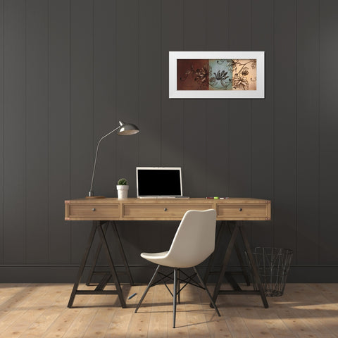 Translucent Garden - With Teal II White Modern Wood Framed Art Print by Loreth, Lanie