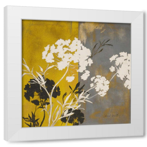 Silhouette Flowers I White Modern Wood Framed Art Print by Loreth, Lanie