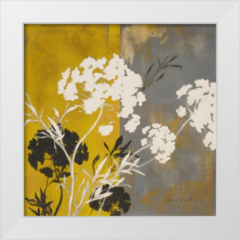 Silhouette Flowers I White Modern Wood Framed Art Print by Loreth, Lanie