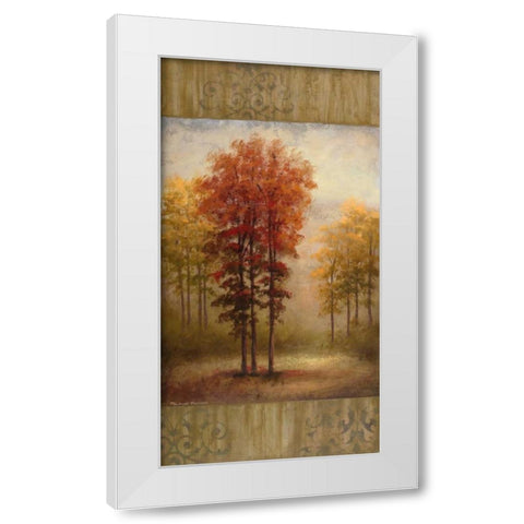October Trees II White Modern Wood Framed Art Print by Marcon, Michael