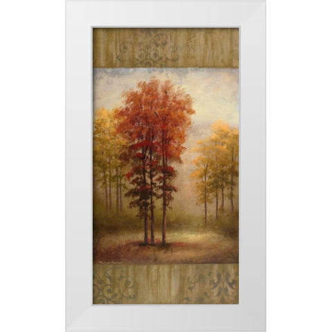 October Trees II White Modern Wood Framed Art Print by Marcon, Michael