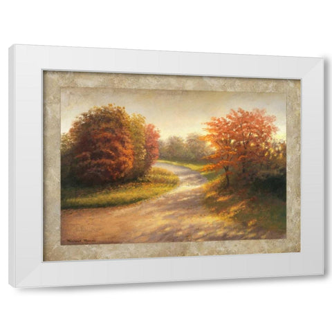 Autumn Lane I White Modern Wood Framed Art Print by Marcon, Michael