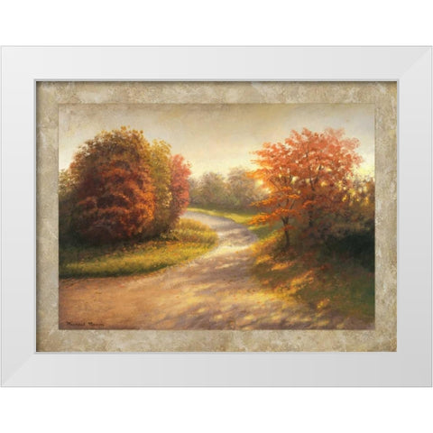 Autumn Lane I White Modern Wood Framed Art Print by Marcon, Michael
