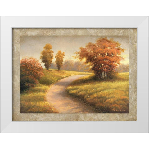 Autumn Lane II White Modern Wood Framed Art Print by Marcon, Michael
