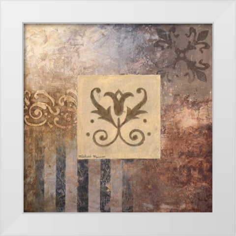 Decorative Study I White Modern Wood Framed Art Print by Marcon, Michael