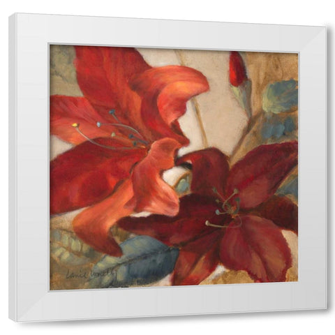 Crimson Fleurish I White Modern Wood Framed Art Print by Loreth, Lanie