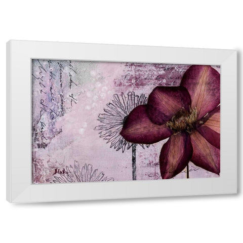 Pressed Flowers I White Modern Wood Framed Art Print by Pinto, Patricia