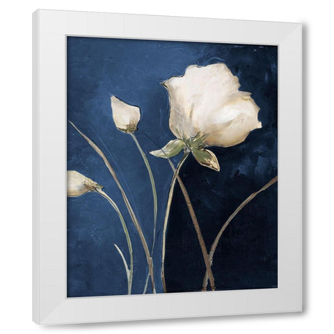 Blue Garden I White Modern Wood Framed Art Print by Pinto, Patricia