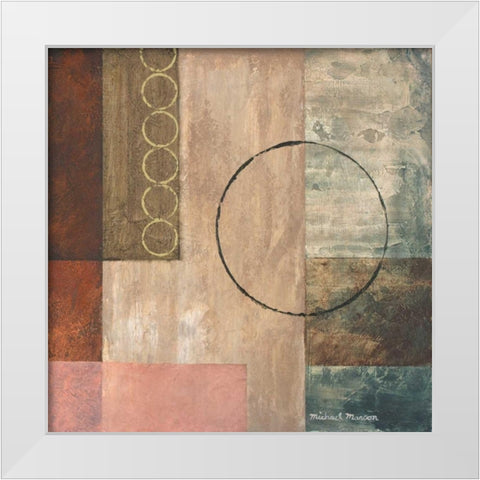 Circles in the Abstract II White Modern Wood Framed Art Print by Marcon, Michael