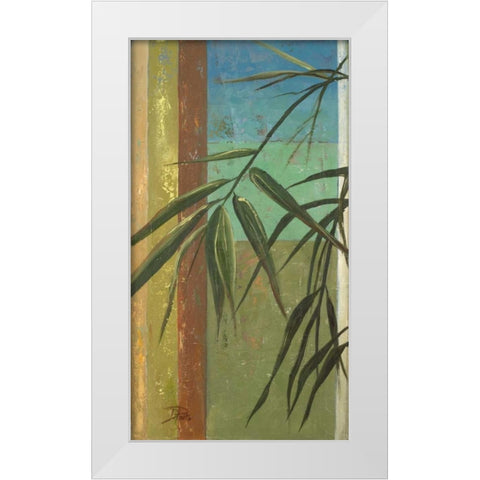 Bamboo and Stripes II White Modern Wood Framed Art Print by Pinto, Patricia