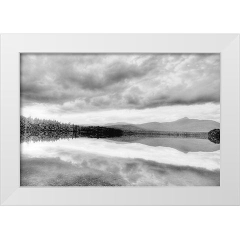 Lake At Dusk White Modern Wood Framed Art Print by Johnson, Ian