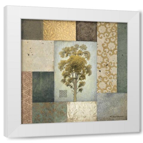 Dezo Tree I White Modern Wood Framed Art Print by Marcon, Michael