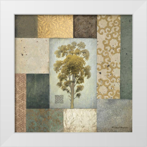 Dezo Tree I White Modern Wood Framed Art Print by Marcon, Michael