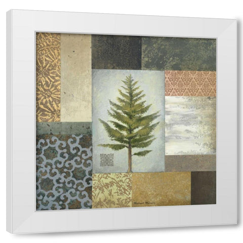 Dezo Tree II White Modern Wood Framed Art Print by Marcon, Michael