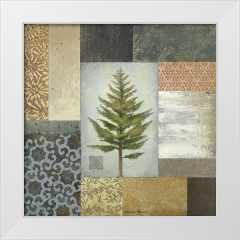 Dezo Tree II White Modern Wood Framed Art Print by Marcon, Michael