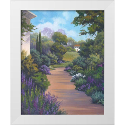 Garden Path I White Modern Wood Framed Art Print by Rhyan, Vivien