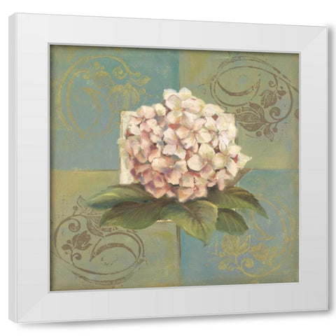 Hydrangeas on Green II White Modern Wood Framed Art Print by Pinto, Patricia