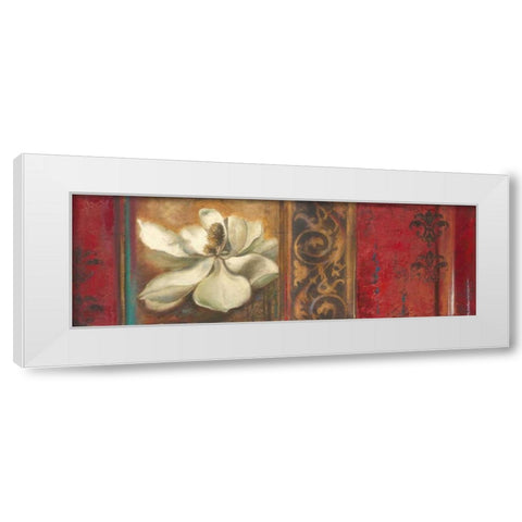 Red Eclecticism with Magnolia White Modern Wood Framed Art Print by Pinto, Patricia