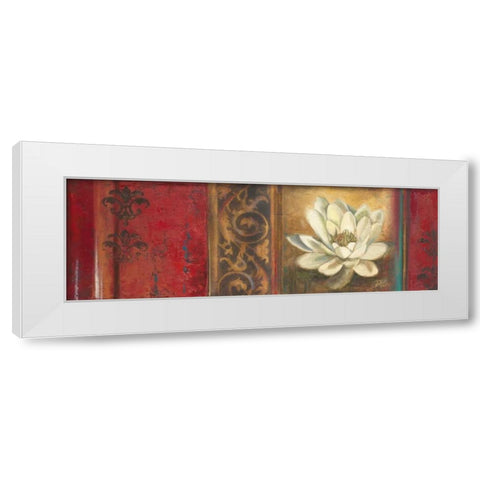 Red Eclecticism with Water Lily White Modern Wood Framed Art Print by Pinto, Patricia