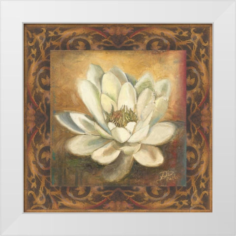 Water Lily White Modern Wood Framed Art Print by Pinto, Patricia