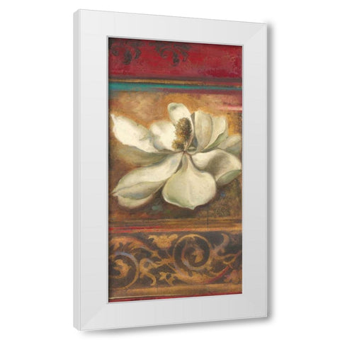 Red Eclecticism with Magnolia White Modern Wood Framed Art Print by Pinto, Patricia