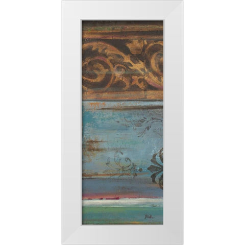 Blue Eclectic VI White Modern Wood Framed Art Print by Pinto, Patricia