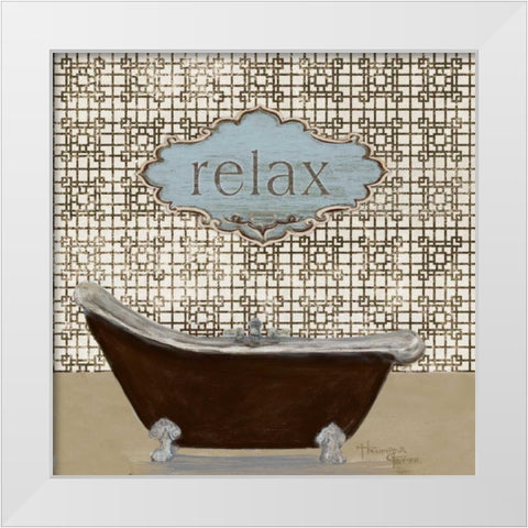Relax White Modern Wood Framed Art Print by Hakimipour-Ritter