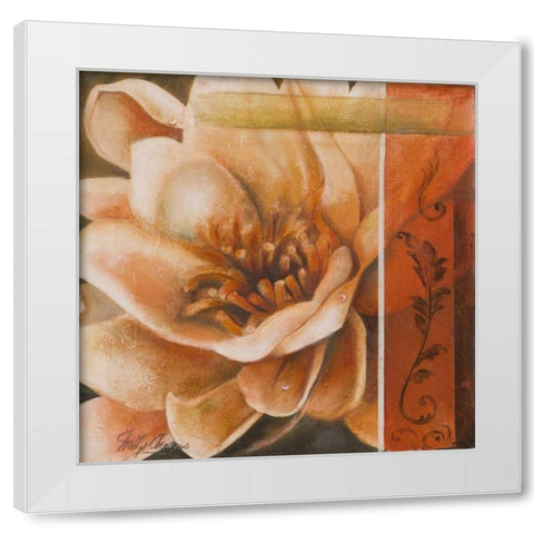 Flor de Loto I White Modern Wood Framed Art Print by Arenas, Nelly
